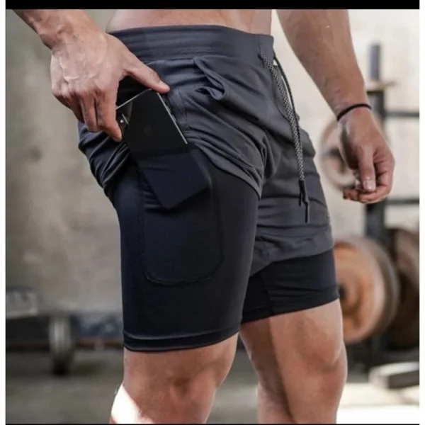Celana Olahraga Pria Gym & Lari 2-in-1 Legging