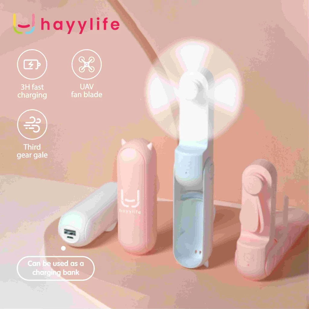 HAYYLIFE Kipas Angin Lipat Mini 2 in 1