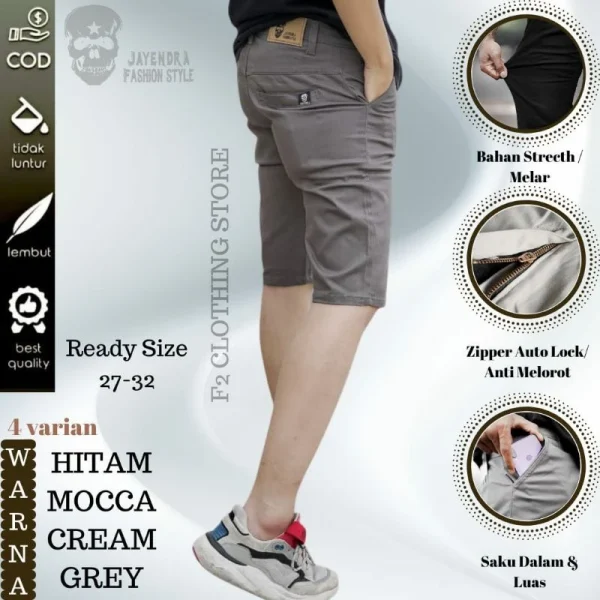 Celana Chino Pendek Slimfit Pria Jayendra 2025 - ShopperGal