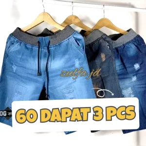 Promo Celana Jeans Pendek Pria 3pcs 60RB Murah