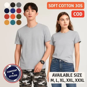 Kaos Polos Lengan Pendek Katun Combed 30s Nyaman
