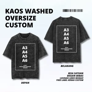 Kaos Oversize Custom DTF Satuan – Washed 24S Premium