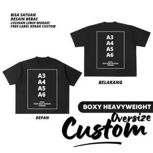 Kaos Oversize Boxy Custom Sablon Satuan DTF  Heavywegiht  – ShopperGal