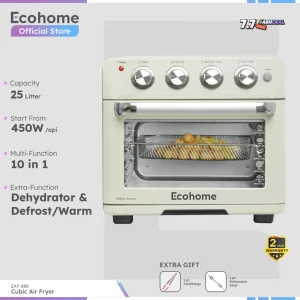 ECOHOME EAF888: Air Fryer Oven 25L Serbaguna 10-in-1