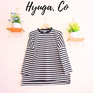 Kaos Stripe Oversize Hijab Tangan Panjang Wanita kaos ov – ShopperGal